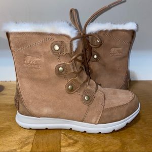 SOREL JOAN EXPLORER WINTER BOOTS CAMEL BROWN 8.5